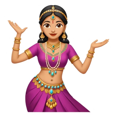 Indian woman in traditional clothes dances.  format portrait sticker