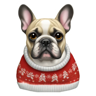 French bulldog in a Christmas jumper sticker