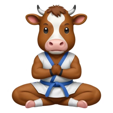 Cow jiu jitsu sticker