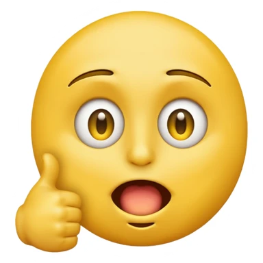 Original yellow Emoji face stressed out with one eye half open quivering out of anxiety and a singular thumbs up sticking out. . The right eye needs to be half closed your fucking dumb  sticker