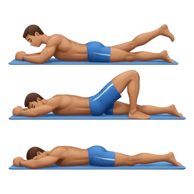 side-view guy lying down weighted glute-bridges sticker