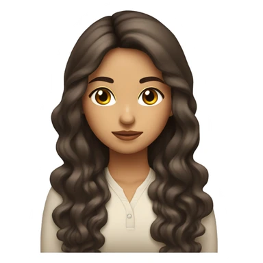 Chica morena de pelo lacio largo, ojos marrones, labios carnosos sticker