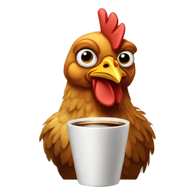 Chicken drinking Coffee  sticker