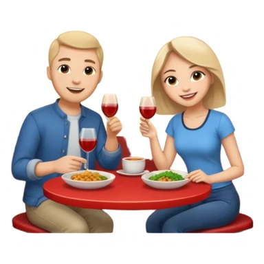 ligth couple having dinner at a chinese restaurant full body sticker