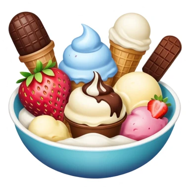 different icecream scoopsicecream in bowl sticker
