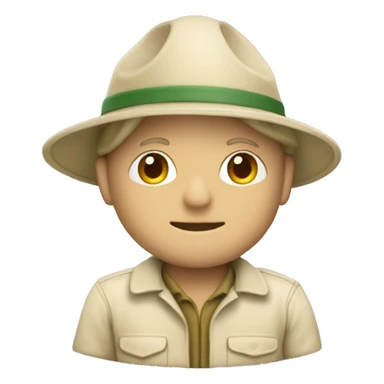 gardener pith helmet beige jacket sticker