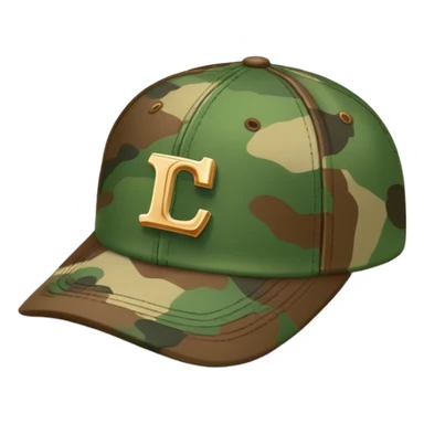 camouflage baseball cap with ian charms logo sticker