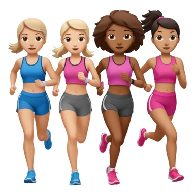 girls running together (have appropriate clothes) sticker