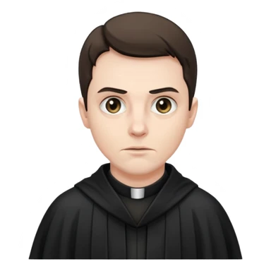 A preacher who's actually a demon.... but Noone knows it yet, in the style of your bleeding skull art. Dark gritty and menacing sticker