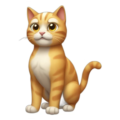 a cat with muscles as whole body that is giving you a wink show the whole body sticker