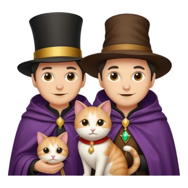 magician couple and their pet cat sticker