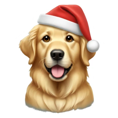Golden Retriever with Christmas cap  sticker