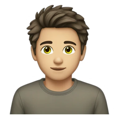 15 years old boy with dark brown hair tan light skin and greenish brown eyes  sticker