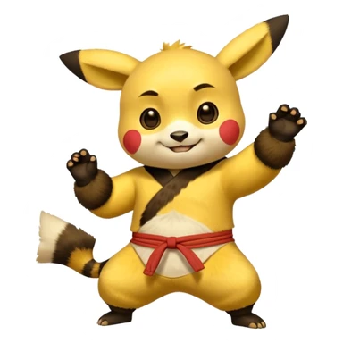 Pickachu with Kung fu panda po sticker
