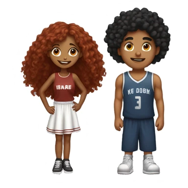 indian girl with black hair in love with a guy with curly red hair who plays basketball sticker