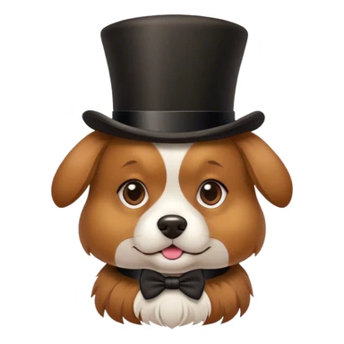 A dog with a top hat sticker