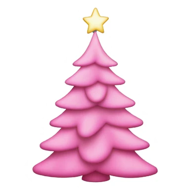 a pink christmas tree sticker