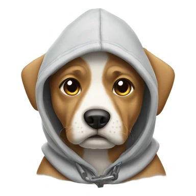 Dog wearing a hoody and harness sticker