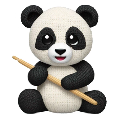 panda crocheting sticker