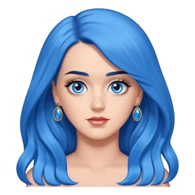 Katy Perry with blue eyes, blue long hair sticker