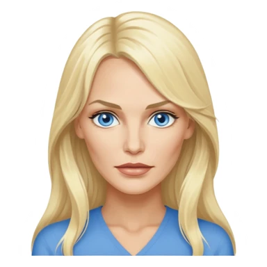 Daryl Hannah with blue eyes, long hair sticker