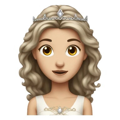white princess with brown hair sticker