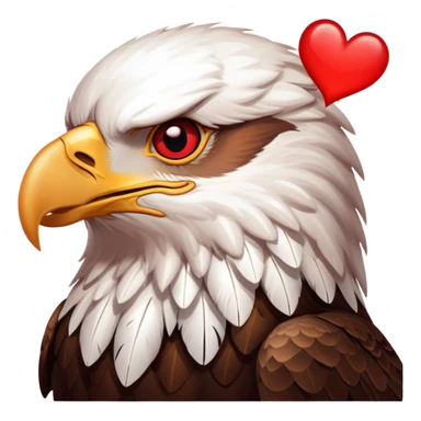 Eagle falling asleep with a heart  sticker