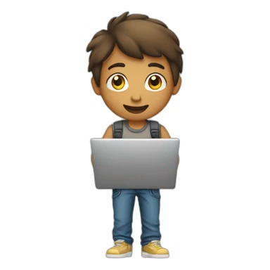 boy wit a laptop sticker