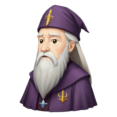 upset Dumbledore side profile with long white beard sticker