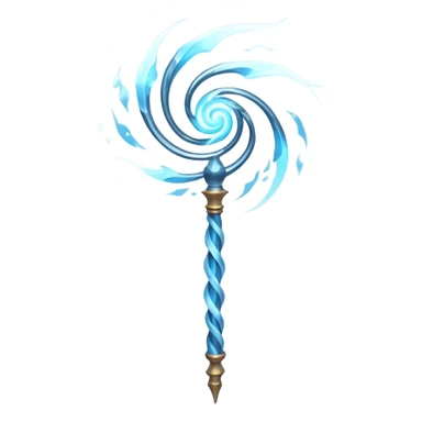 wind elemental staff object icon, fantasy magic staff, swirling wind aura, light blue glow, floating air particles, elegant design, 3D cartoon, mobile game icon style, centered, clean background, soft shadow, no text, no watermark
 sticker