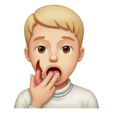 A person choking themselves, in distress, tounge sticking out sticker