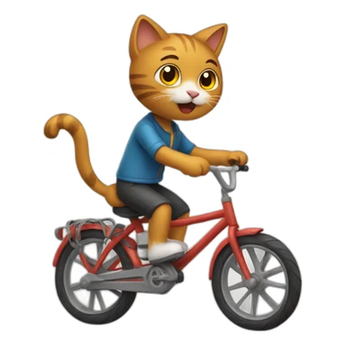 a cat riding a bike sticker