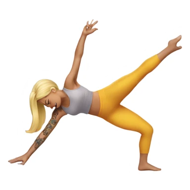 Blonde woman with arm tattoo doing a backbend sticker