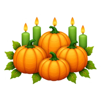 Small pumpkins, vines, leaves, candles, autumn vibes aesthetics  sticker
