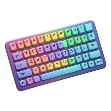 Pastel rainbow keyboard sticker