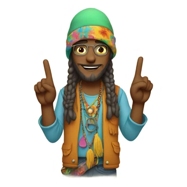 Hippie with peace sign sticker