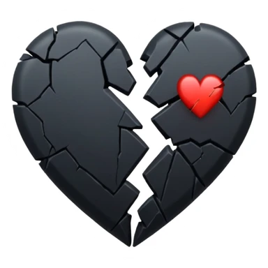 A black broken heart sticker
