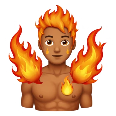A man; left nipple on fire sticker