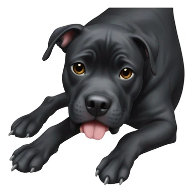 Black Pitbull with wrinkles sticker