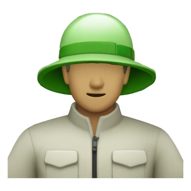 gardener pith helmet jacket white green trees  sticker