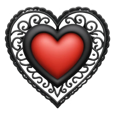 goth heart with a black lace lock sticker