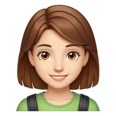 Happy Young gamer Girl with brown hair and brown eyes sticker