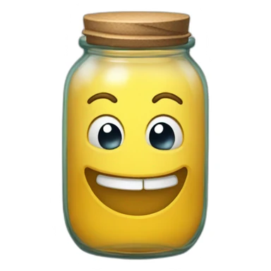 a glass jar of liquid smirks slyly sticker