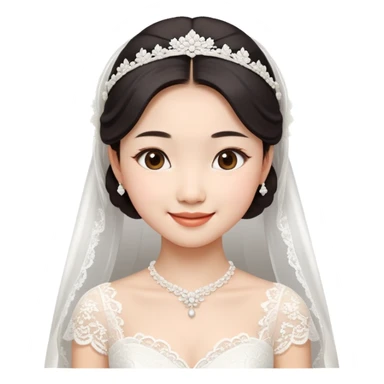 Asian girl bridal look sticker