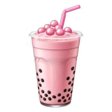 strawberry boba milk tea sticker