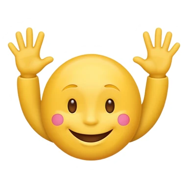 Smiling emoji with jazz hands sticker