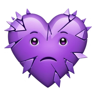 purple broken heart sticker