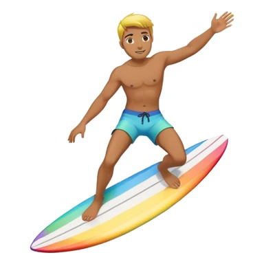 a man surfing on a rainbow  sticker