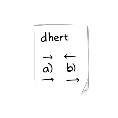 paper with two multiple choice answers labeled a) and b) sticker