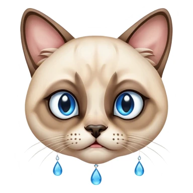 Crying Siamese with big teardrops on the face sticker